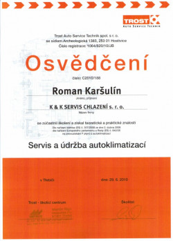 Certifikace ROMAN KAR©ULÍN