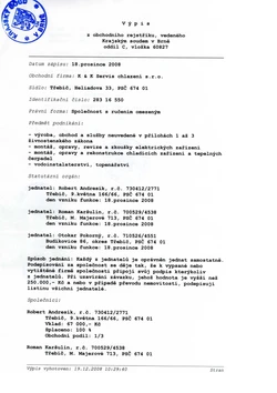 Výpis s obchodního rejst&oslash;íku